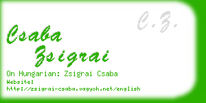 csaba zsigrai business card